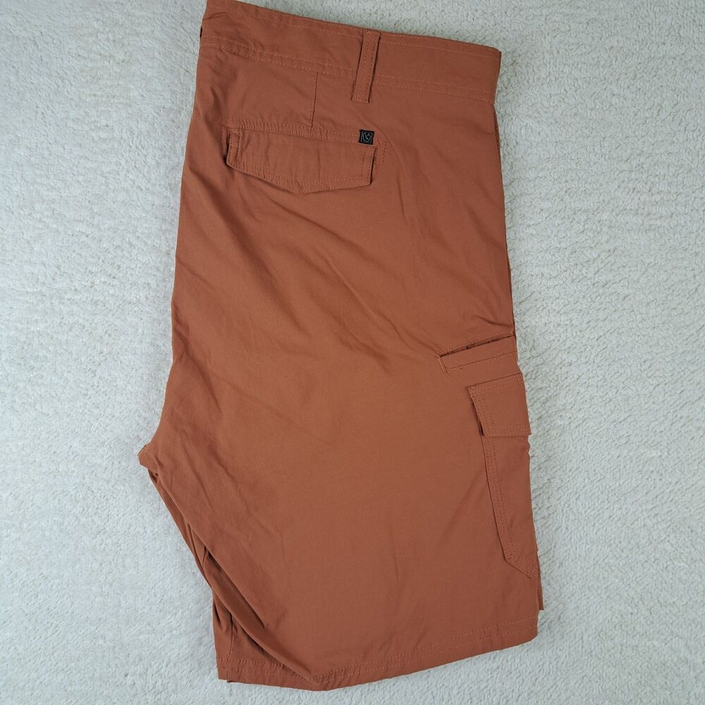 Burnside Sz 40 Shorts Burnt Orange Chino Utility Flat Front Streetwear Golf Y2K